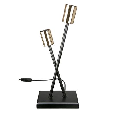 Casablanca Tischleuchte, "Cross", Metall, schwarz, , L. 10 cm, B. 18 cm, H. 42 cm