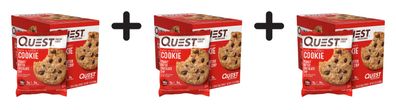 3 x Quest Nutrition Protein Cookie (12x59g) Peanut Butter Chocolate Chip