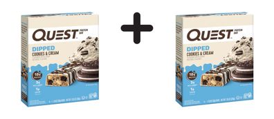 2 x Quest Nutrition Quest Bars Dipped (12x50g) Cookies and Cream