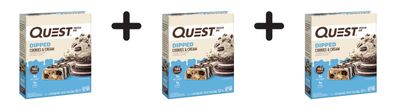 3 x Quest Nutrition Quest Bars Dipped (12x50g) Cookies and Cream