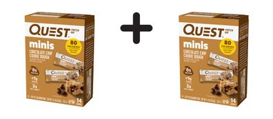 2 x Quest Nutrition Quest Mini Bars (14x23g) Chocolate Chip Cookie Dough