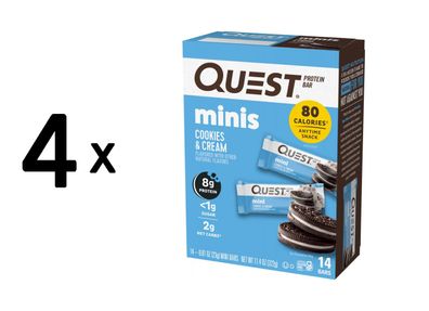 4 x Quest Nutrition Quest Mini Bars (14x23g) Cookies and Cream
