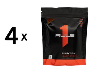 4 x Rule1 R1 Protein (1lbs) Chocolate Fudge