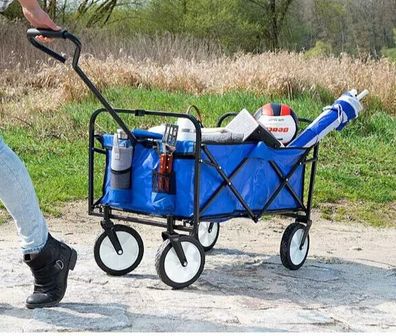 NEU Faltbarer Bollerwagen mit Metallgestänge für Ausflüge Picknick Gepäck Kinder