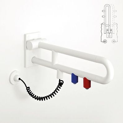 pba 01 Klappgriff drehbar, -Taster 700mm aus Nylon