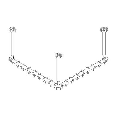 pba 01 Duschvorhangstange AS 800X800X440 aus Nylon