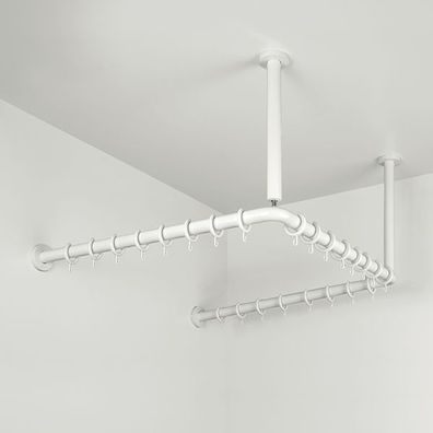 pba 01 Duschvorhangstange, U 1000x1000mm U- Form mit 2 DA 440mm aus Nylon