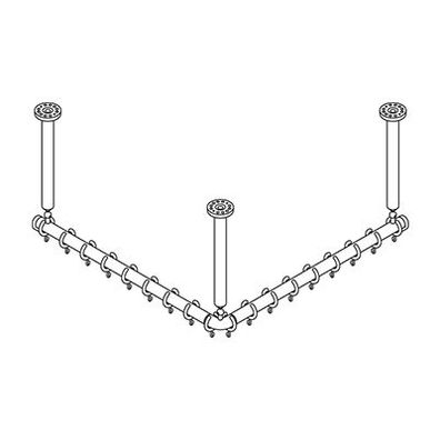 pba 01 Duschvorhangstange AS 900X900X440 aus Nylon
