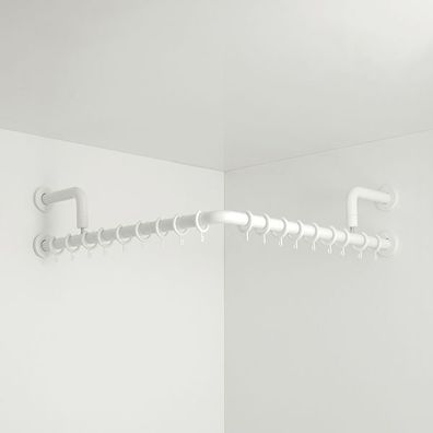 pba 01 Duschstange, L-Form mit Wand- Stützen aus Nylon, 800x800mm