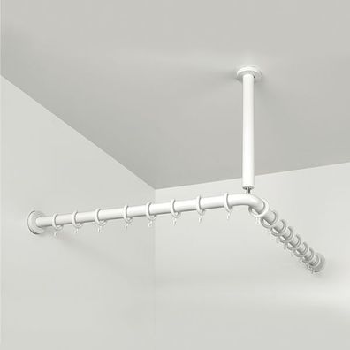 pba 01 Duschvorhangstange, 1200x1200 X440mm L- Form mit DA aus Nylon