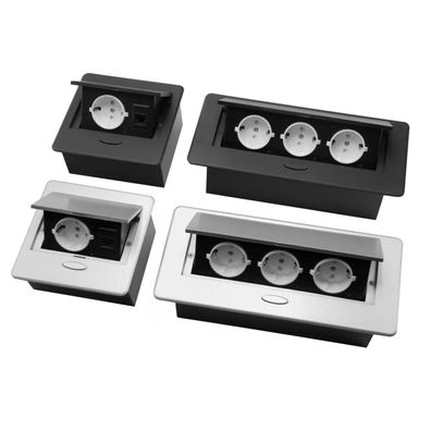 Tischsteckdose Einbausteckdose Aluminium Bodensteckdose Fußbodensteckdose Wandst