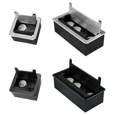 Tischsteckdose Aluminium Einbausteckdose Bodensteckdose Wandsteckdose 230V USB
