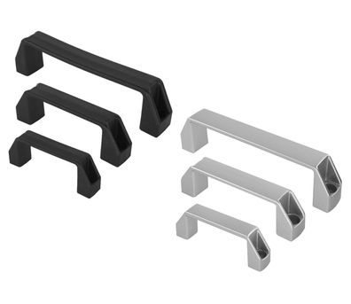 Tragegriff Haltegriff Handgriff Kunststoffgriff Griff Schwarz Silber Tür Möbel