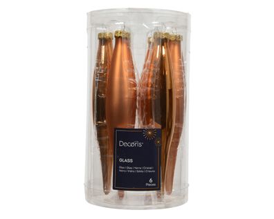 Christbaumschmuck Eiszapfen 15cm Glas 6er Set - Brandy