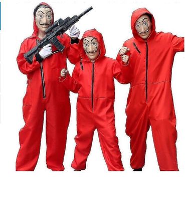 Kinder Erwachsene La Casa De Papel Cosplay Halloween Kostüm mit Maske Set