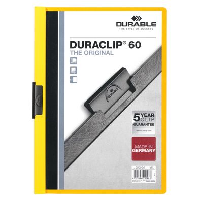 Durable Klemm-Mappe Duraclip 60 ge für 60 Blatt A4 tr Deckblatt