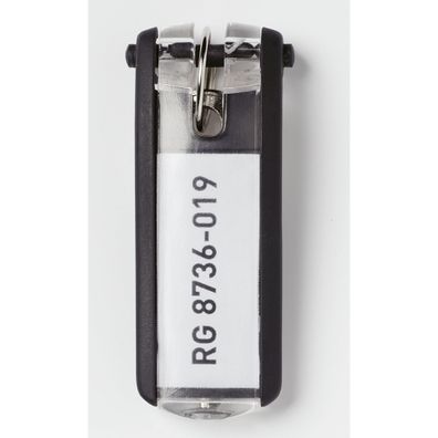 Durable Schlüsselanhänger sw 6St KEY CLIP beschriftbar