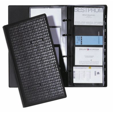 Durable Visitenkartenringbuch sw 145X255mm für 200 Karten