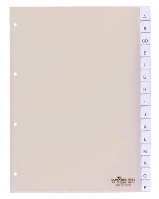 Durable Ordnerregister A4 0-15 tr umschweißte Taben