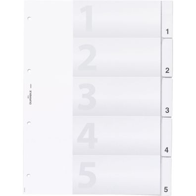Durable Ordnerregister f A4 5tlg tr mit umschweißte Taben