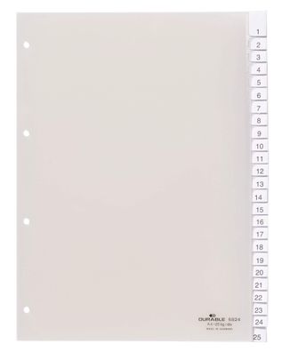 Durable Ordnerregister für A4 0-25 tr 25tlg umschweißte Taben