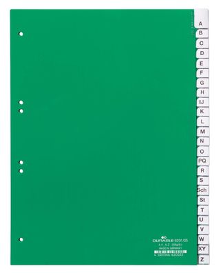 Durable Ordnerregister A4 A-Z 25tlg gn umschweißte Taben