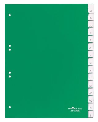 Durable Ordnerregister für A4 15tlg gn umschweißte Tabe
