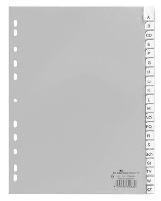 Durable Ordnerregister A4 A-Z 20tlg gr umschweißte Taben