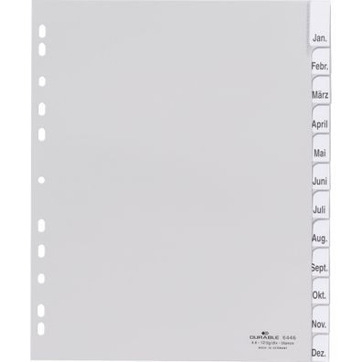 Durable Ordnerregister für A4 tr Überbreite 12tlg umschweißt
