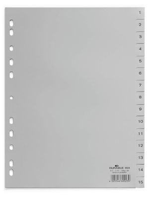 Durable Ordnerregister A4 1-15 gr geprägte Taben