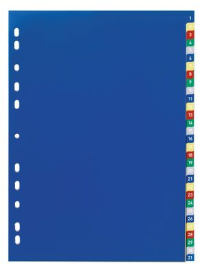 Durable Register 1-31 geprägt Taben fa DIN A4 hoch volldeckend