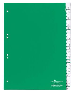 Durable Ordnerregister für A4 25tlg gn umschweißte Tabe