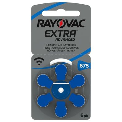Rayovac Hörgerätebatterie HA675 Hearing Aid Acoustic 6er Rad quecksilberfrei