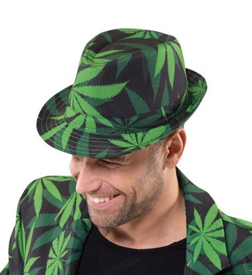 Cannabis Hut Hanf Fedora Kiffer Festival Karneval Motto Fasching Kostüm