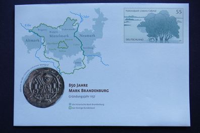 Bund MiNr.2343 Uso 135 "850 J. Mark Brandenburg" Ganzsache * * (GB 2016)