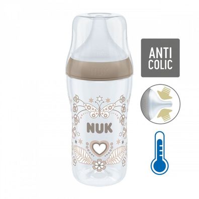 NUK Perfect Match Temperature Control Babyflasche 260 ml Grau