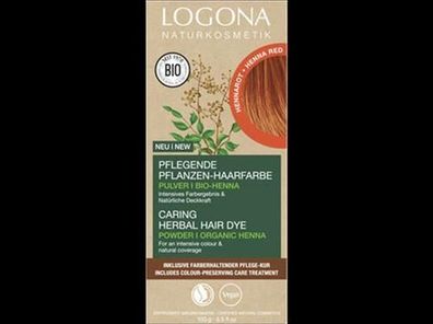 Logona 6x Pflegende Pflanzen-Haarfarbe Pulver Hennarot 100g