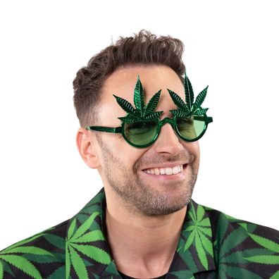 Hanf Brille Reggae Festival Cannabis Spaßbrille Karneval Fasching