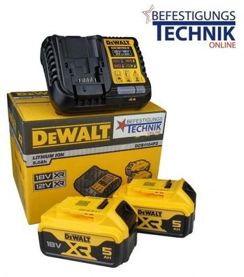 DEWALT Starter-Kit DCB1104P2 2x Akkus 5,0Ah DCB184 und 1x Schnellladegerät DCB115