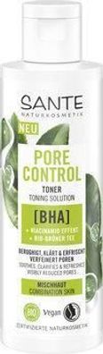 Sante 3x Pore Control Toner mit BHA, Niacinamid Effekt & Bio-Grüner Tee 125ml