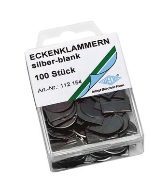WEDO® Eckenklammern Metall silber 100Stk 112 154