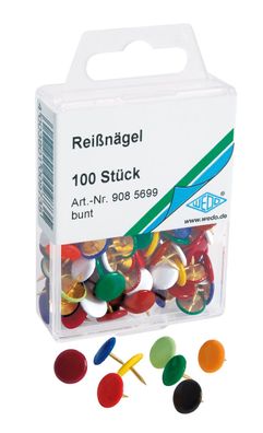 WEDO® Reißnägel bunt 10mm undurchdrückbar 100Stk 908 5699
