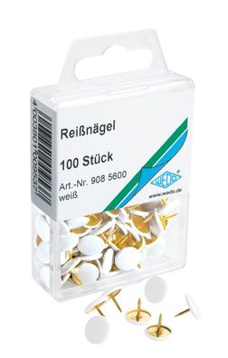 WEDO® Reißnägel weiß 10mm undurchdrückbar 100Stk 908 5600