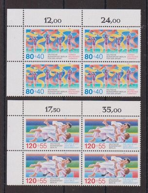 Berlin 1987 postfrisch vierer Block Ecke oben links MiNr. 777-778 Für den Sport