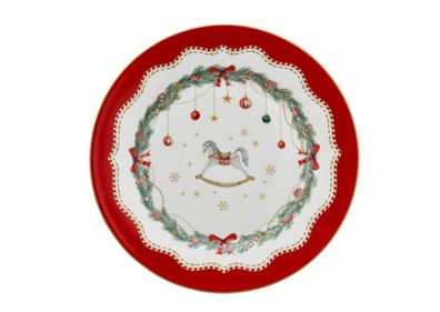 Dessertteller Schaukelpferd Frohe Feiertage