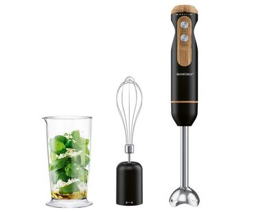 Silvercrest Stabmixer Pürierstab SSSH 600 B1, Holzdesign, schwarz