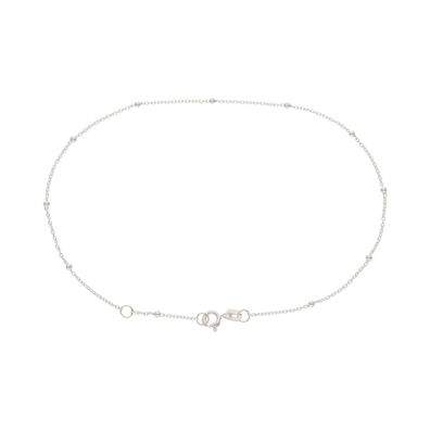 Fußkette Silber 925 Ankernuster mit Kugeln Breite 1,1 mm JL48-04-0109 Made in Germany