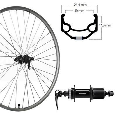 Hinterrad 28", Disc Centerlock, silber, SE, ZAC 19, Alum., FH-QC