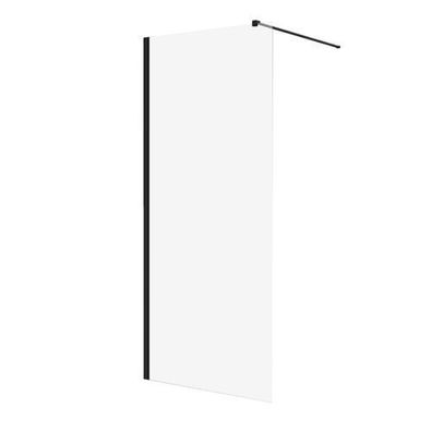 Glaswand | WALK IN Duschkabine KETIL Schwarz 140x195 cm Nano Glas 8 mm Transparent