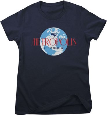 Superman Damen T-Shirt Metropolis City Of Tomorrow Girly Tee WB-5-SUPMOV001